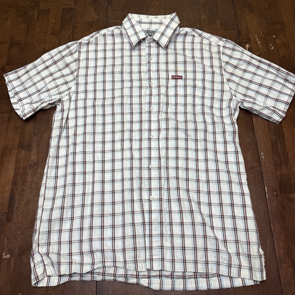 Avirex Superior Shirt Mens XL Short Sleeve Button Up Casual Cotton - Picture 3 of 7